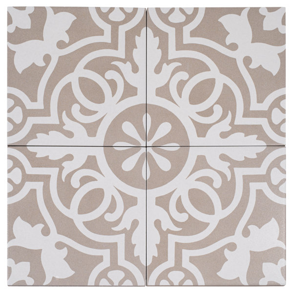 Bliss 8-in. Encaustic Spanish/Moroccan Patterned Matte Porcelain Wall & Floor Tile
