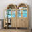 Natural Wood Grain Tech-Inspired MDF Dome Cabinet-531953623