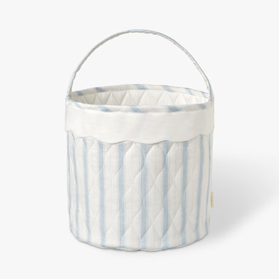 Panier de rangement matelassé - rayures bord de mer