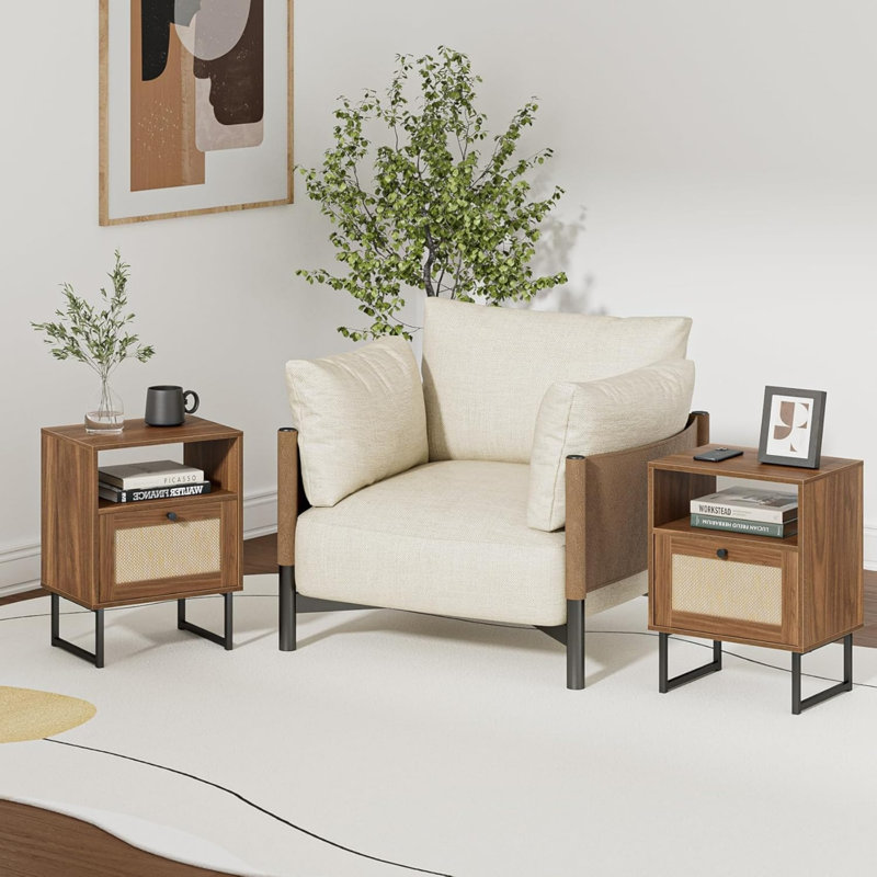 40cm W Manufactured Wood Bedside Table