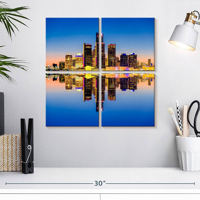 Nicci Detroit Sunset Reflection, H 18 po x l 18 po