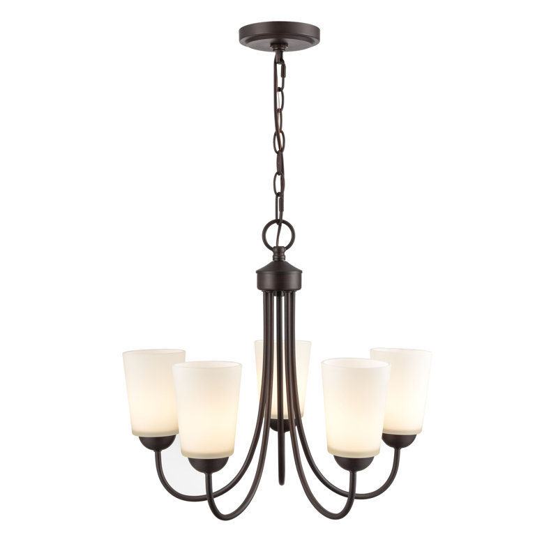 5 Light 20 In. Wide Rubbed Bronze Chandelier