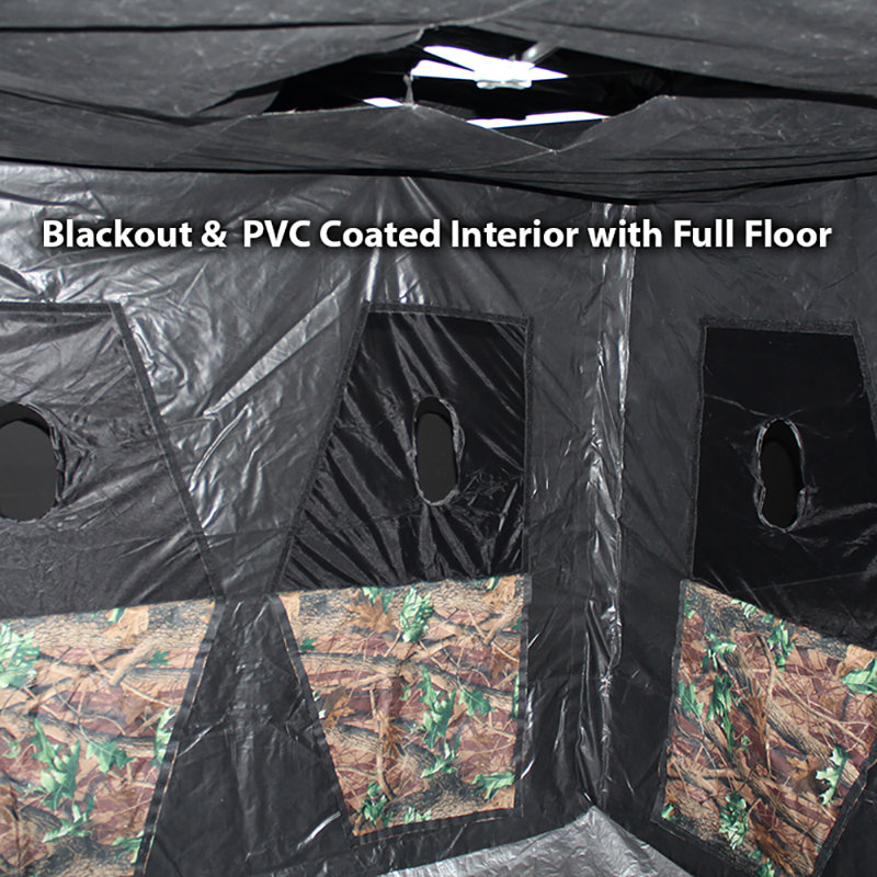 Hunting Blind Instant Pop Up Tent 10ft x 10ft Steel Frame with Guy Ropes and Stakes