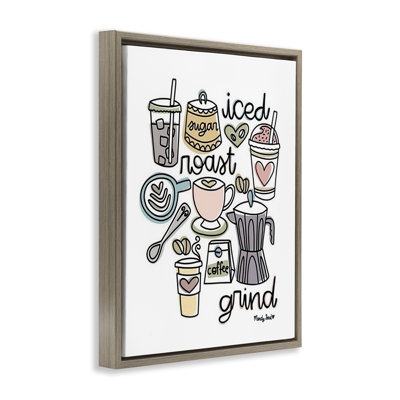 Cadre flottant tendance divers types de café, design par Mandy Ford Art + Illustration