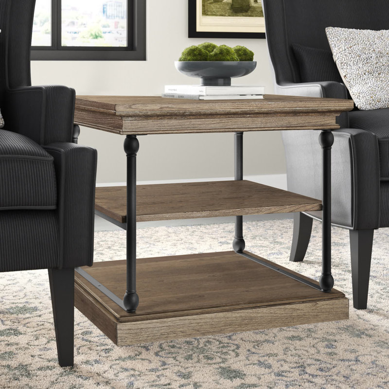 Kyler 25.25" H Square End Table, Brown
