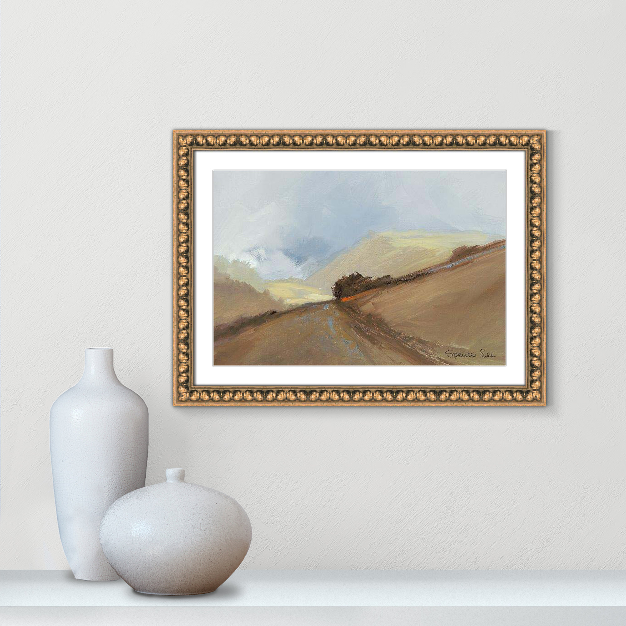 Heaven And Earth II by Spencer Lee, 18" H x 24" W x 0.75" D, Gold Framed