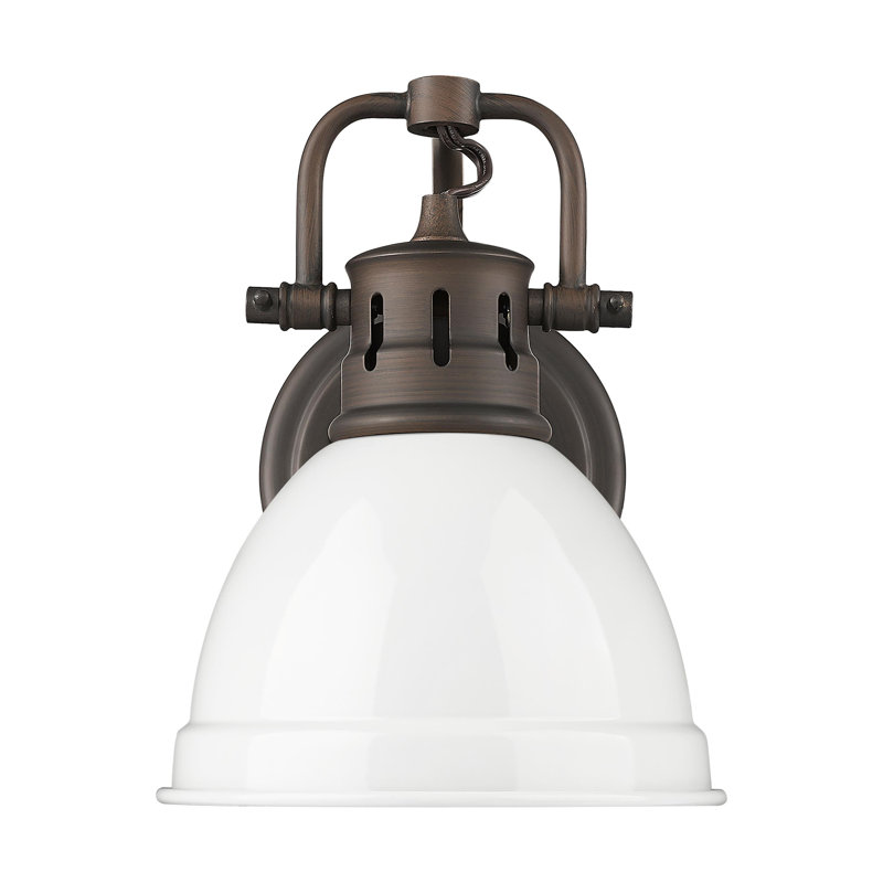 Meuble-lavabo 1 lumière Brianni, Bronze huilé, Blanc