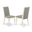 L'ensemble de salle à manger 5 pièces comprend une table de salle à manger ronde avec piédestal et 4 chaises Parson rembourrées en lin Shitake, blanc lin-710707919-710707918-710707921