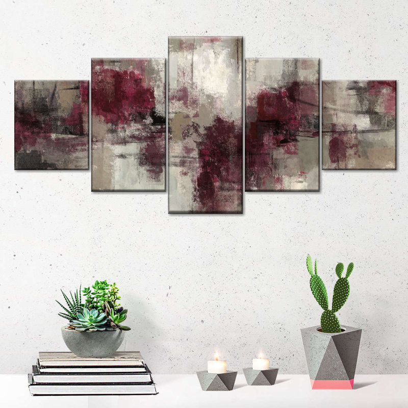 Stone Gardens - 5 Piece Wrapped Canvas Print, 34" H x 74" W x 1.25" D