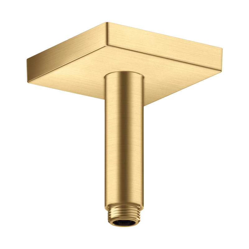 AXOR ShowerSolutions Square 4-Inch Extension Pipe for Ceiling Mount Shower Heads, Brushed Gold Optic