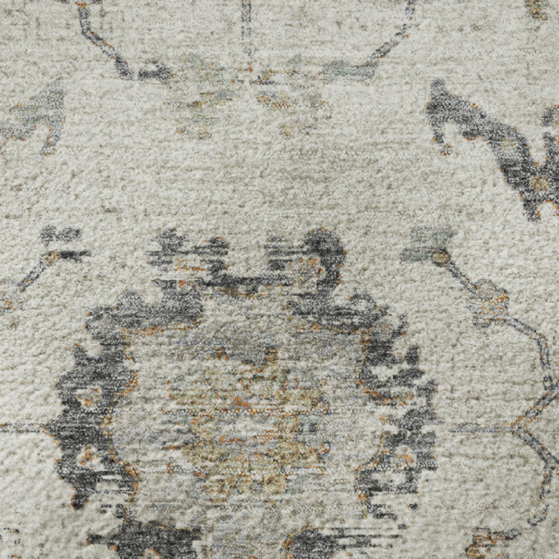Premium Machine Washable Mundell Border Rug, Round 8'