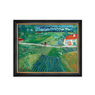 Paysage avec un chariot et un train. Reproduction d'art Van Gogh. Estampe numérique sur toile, estampe numérique