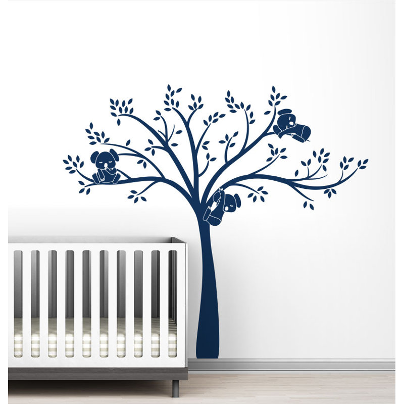 Décalcomanie murale monochrome modern Koala Cuteness, Bleu marine