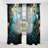 Teal Peacock Monochrome - Modern Velvet Curtain - Room Darkening - 1 Panel-107831295