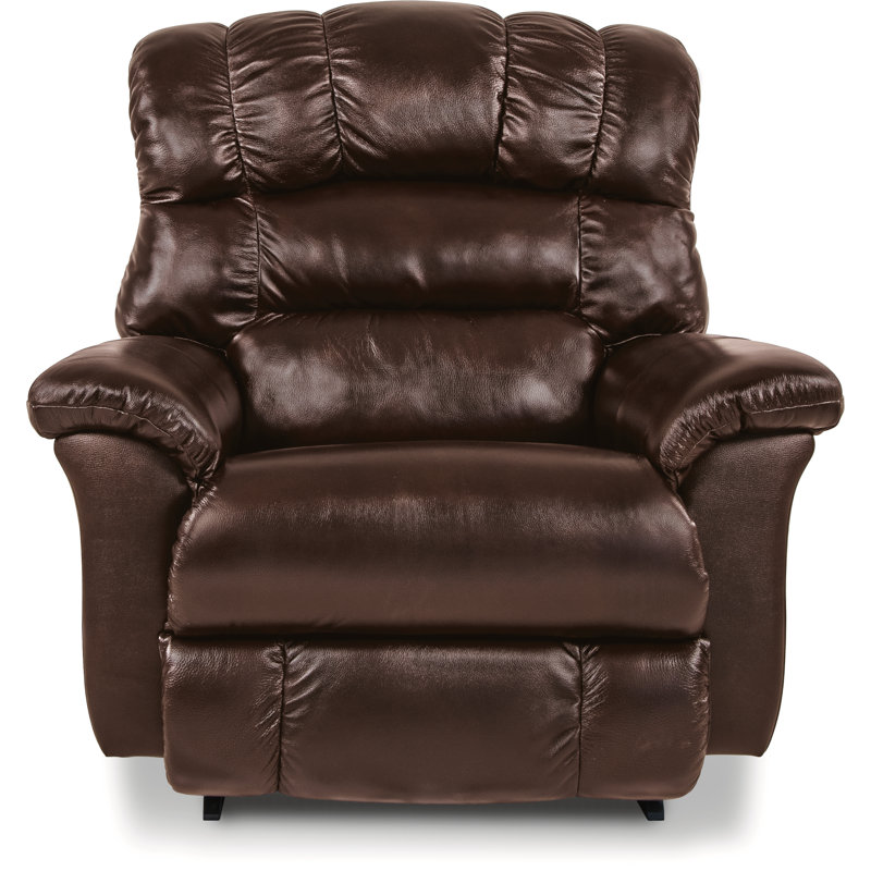 Fauteuil inclinable électrique berçant surdimensionné en cuir avec appui-tête et soutien lombaire Randell