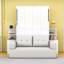 Lit escamotable double en bois avec armoires de rangement et canapé-519909925