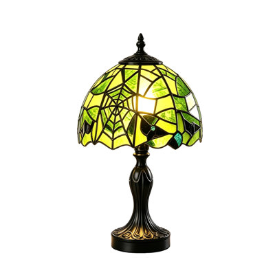 Lampe de table en toile d'araignée en verre de style rétro en résine de style gothique Halloween
