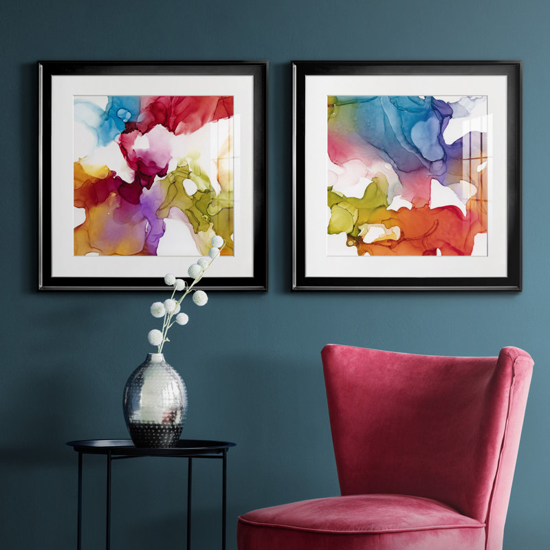 «Spectrum Colors I», ensemble de 2 impressions encadrées, Noir, H 17,5 po x l 35 po x P 1,5 po