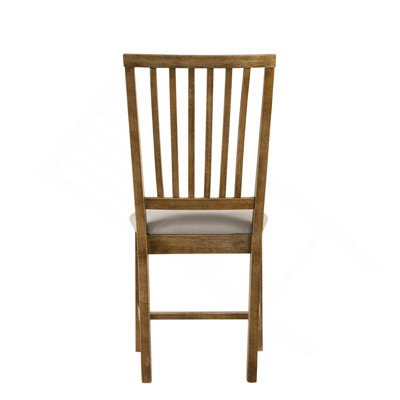 Wallace II Tan Linen & Weathered Oak Finish Side Chair (Set Of 2)