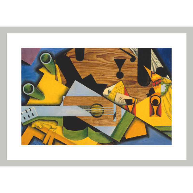 Nature morte avec une guitare par Juan Gris - impression giclée sur cadre, H 21,38 po x l 29,5 po