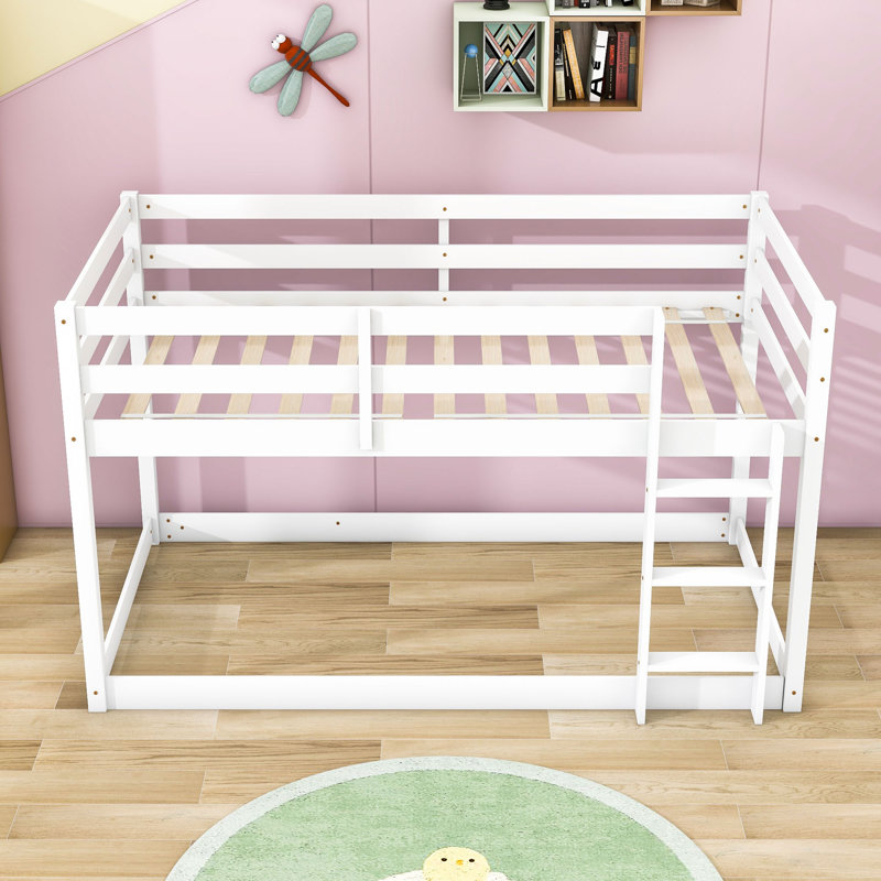 Gibram Kids Twin Over Twin Bunk Bed, White