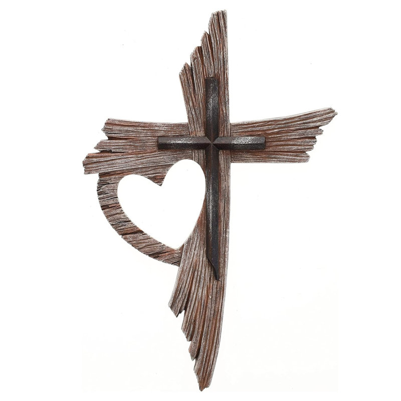 Croix murale en laiton rustique One Love