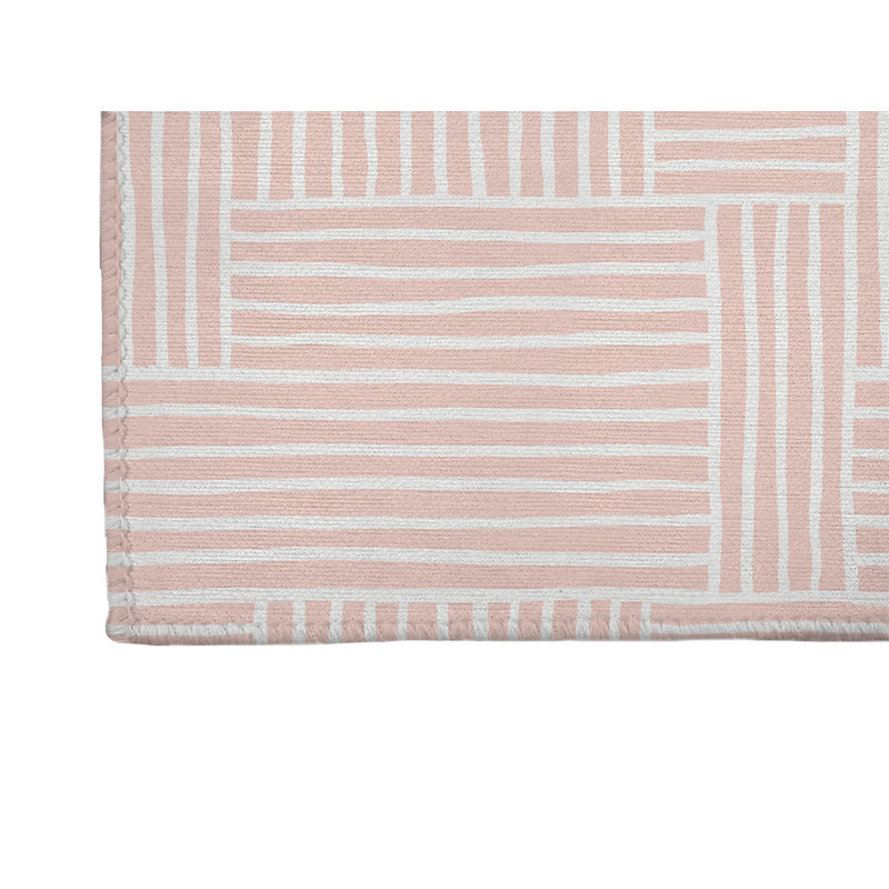 Tapis de cuisine antidérapant Grid Puz, Rectangle 5 pi x 7 pi, Rose