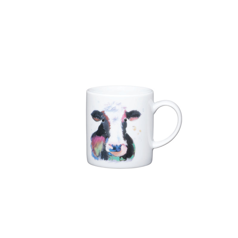 KitchenCraft 80ml Porcelain Watercolour Cow Espresso Cups