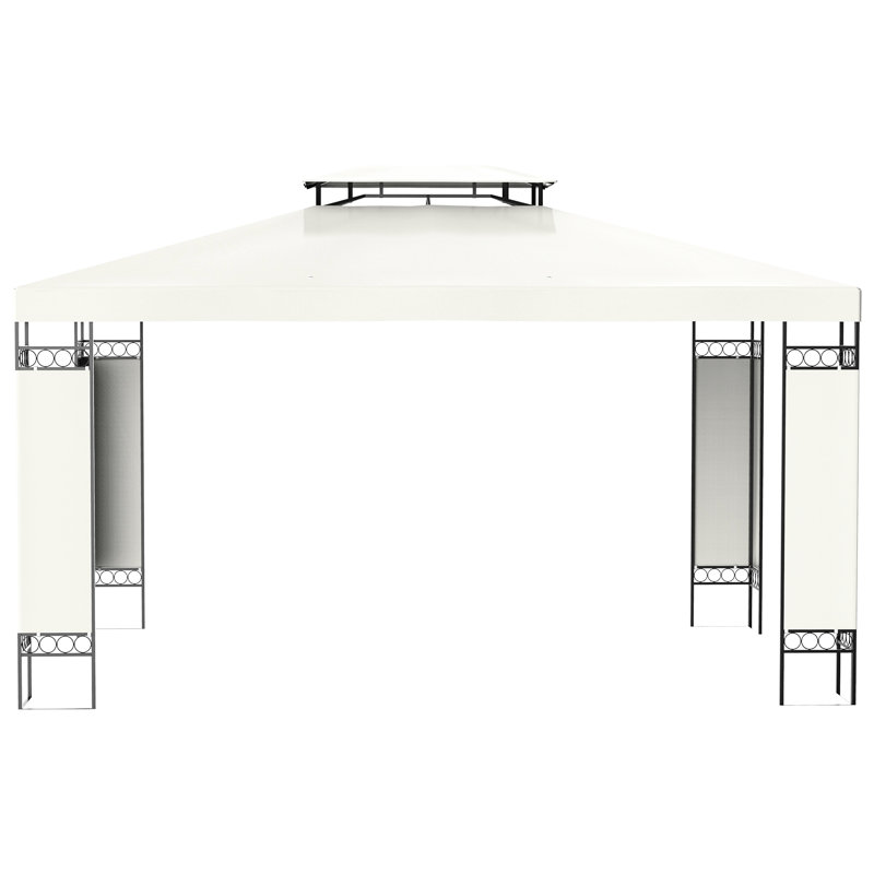 Auvent de pavillon blanc crème 10 pi x 13 pi - Double toit pour patio, jardin, pelouse, cour avec auvent, pour utilisation