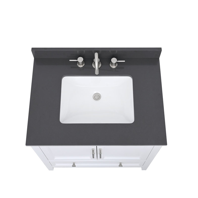 25 po Dessus de quartz séduisant avec évier rectangulaire Lotte Radianz, Gris Ural