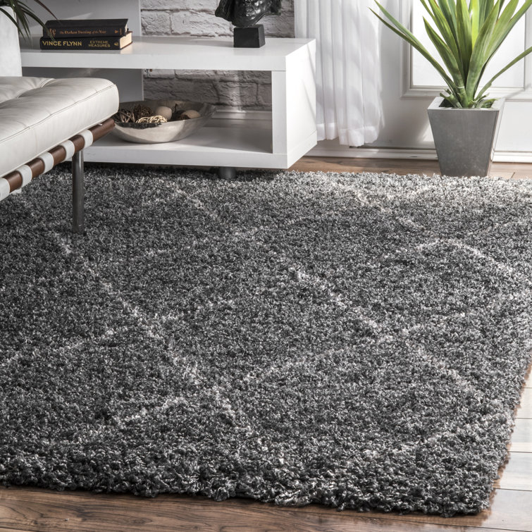 Callum Moroccan Shag Power Loom Performance Gray Rug