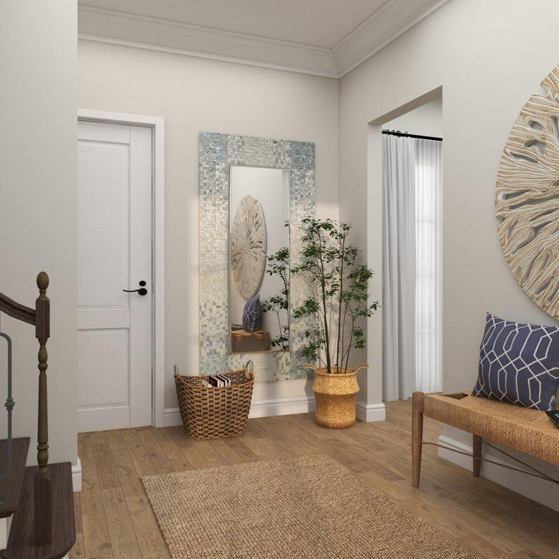 Miroir mural en nacre bleu, 70,13 po x 35,5 po 