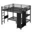 Structure de lit superposé avec garde-robe intégrée, lit superposé en métal avec bureau pliable