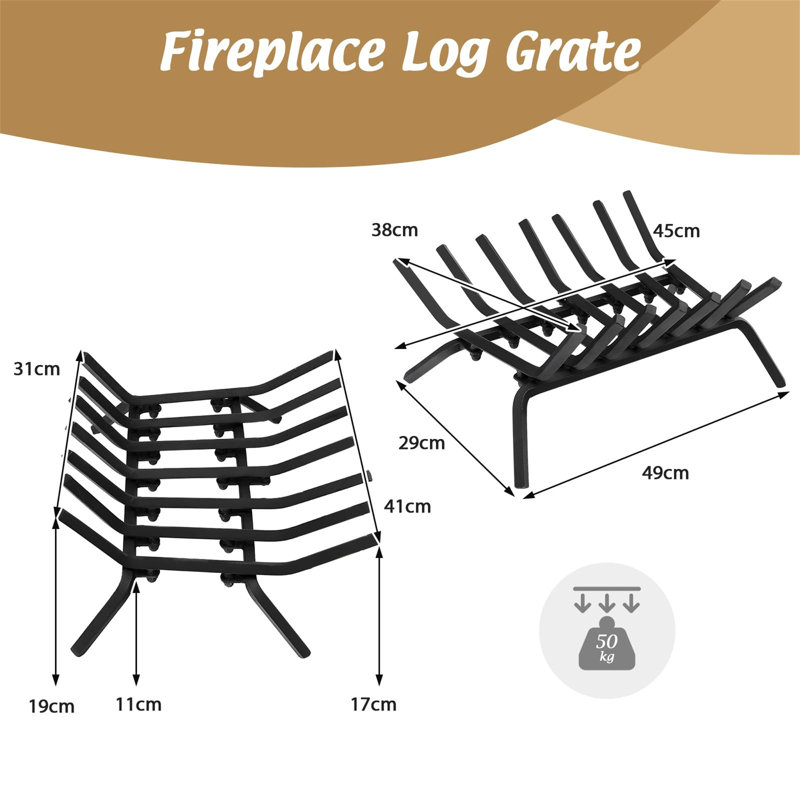 38cm W Metal Log Rack
