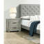 Support de chambre à coucher gris rustique, table de chevet à 2 ornements, bois massif