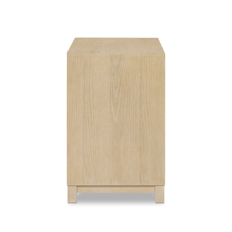 Millie Nightstand - Drifted Matte Black, Light Bleach Oak