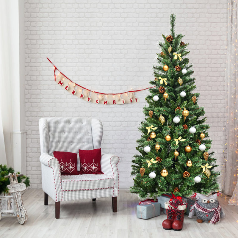 Artificial Pine Christmas Tree, 6.89ft H x 3.22ft W x 3.22ft D