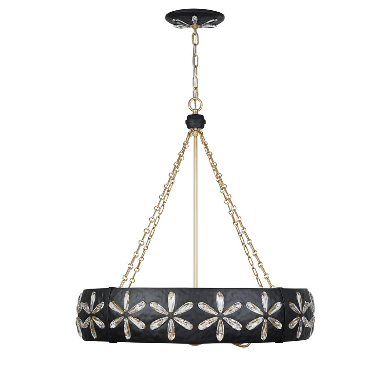 Venice 6-Light Chandelier in Metropolis Black and Gold by Breegan Jane