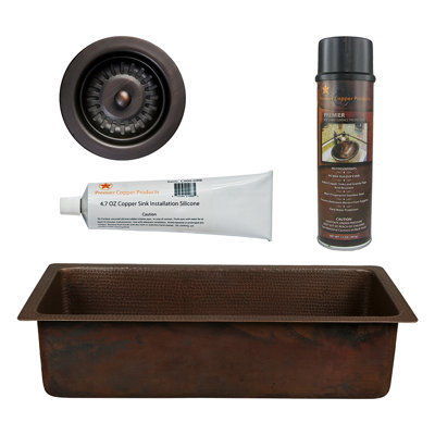 Premier Copper Products BSP5_BREC28DB-D Bar Sink And Drain Package