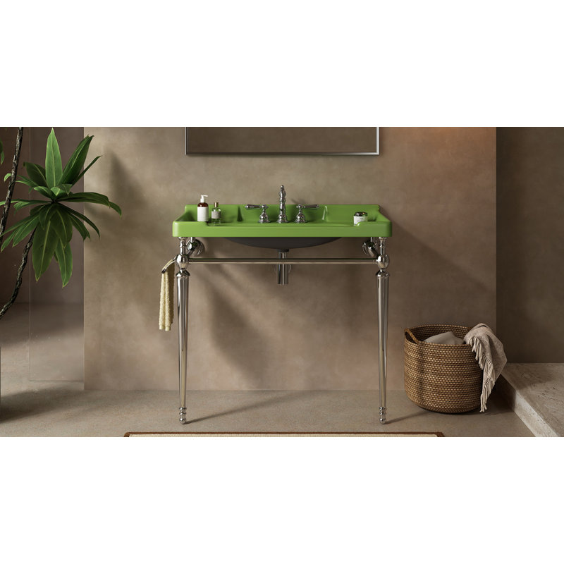 36" Bathroom Console Sink, Green