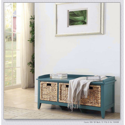 Teal Bench with 3-Drawer