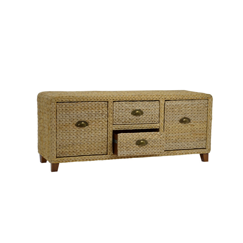 Banc de rangement en osier Northside, Naturel