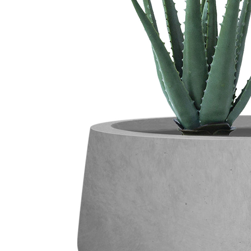 Wurster 3 Piece 21.6", 16.9", and 12.5"W Round Concrete Elegant Planters, Outdoor Indoor Modern Planter Pots, Lightweight, Weather Resistant, Seamless with Drainage Hole Set