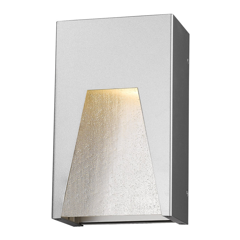 Luminaire à cloison d'extérieur à DEL Robstown, Argent, Transparent granuleux