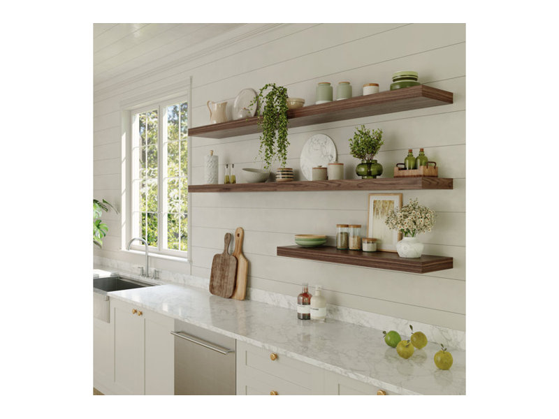  12 Inch Deep Floating Shelf, 40 x12 Inch Large Wall Mounted Shelf for Kitchen, Bathroom, Living Room, White (3 Pack), White