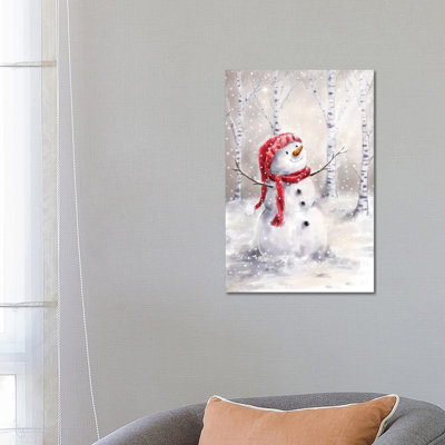 " Snowman In Wood I " by Makiko Painting Print