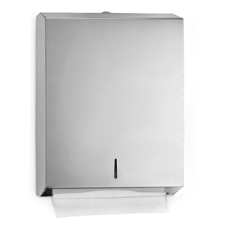 Distributeur de papier essuie-tout en acier inoxydable brossé, Argent argent