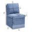 Chaise de salle à manger rembourrée en lin avec roulettes et espace de rangement - ensemble de 2-1266359380