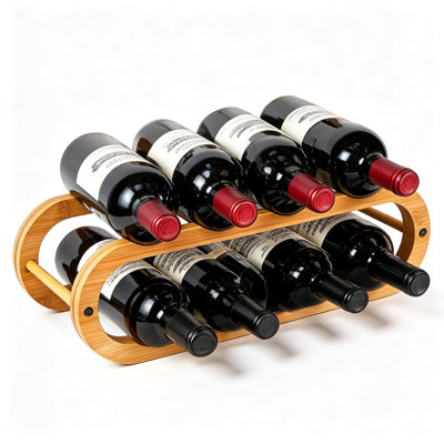 Acacia Wood Wine Rack,2-Tier (Bamboo)