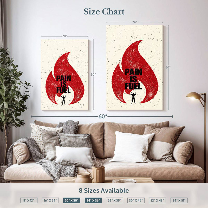 Tergel Pain Is Fuel Quote, 36" H x 24" W